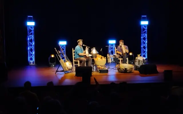 El dúo Naán Dúo durante su actuación en el Teatro Municipal de Almagro