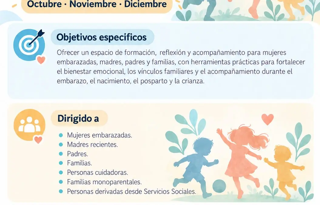 Cartel del programa de acompañamiento a la maternidad y la familia de la Oficina Municipal de Atención a la Maternidad