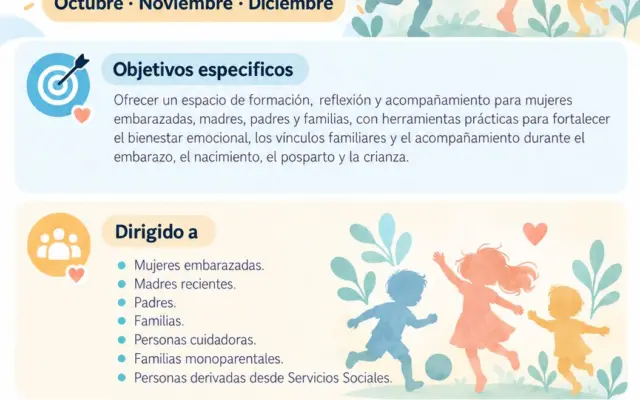 Cartel del programa de acompañamiento a la maternidad y la familia de la Oficina Municipal de Atención a la Maternidad