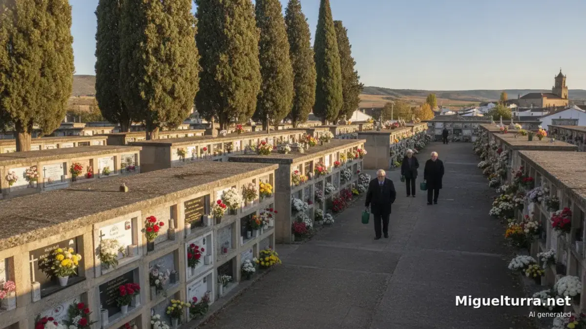 Cementerio municipal de Miguelturra en una tarde de otoño