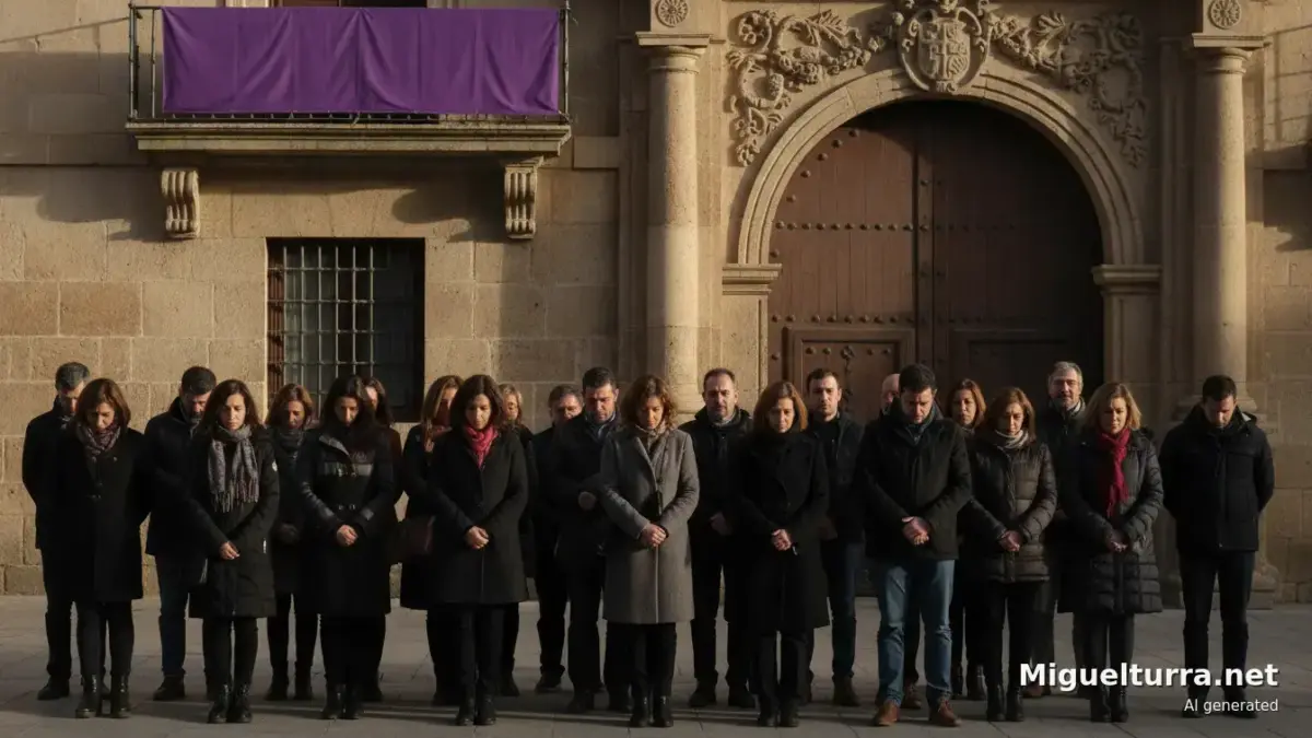 Concentración silenciosa frente al Ayuntamiento de Miguelturra en repulsa por la violencia de género
