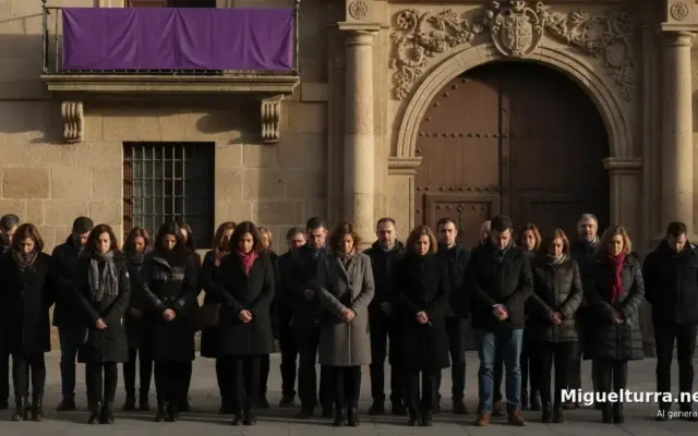 Concentración silenciosa frente al Ayuntamiento de Miguelturra en repulsa por la violencia de género
